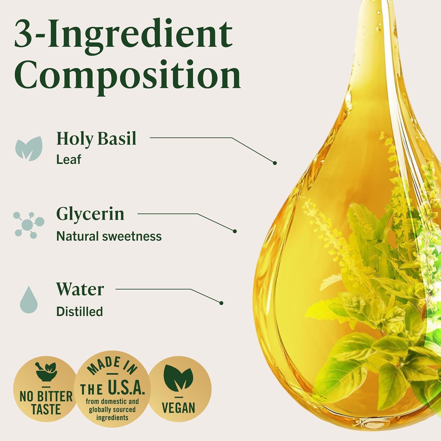 Tintura de Albahaca Sagrada Tulsi Herbamama 118 ml - Vegana y Sin OGM