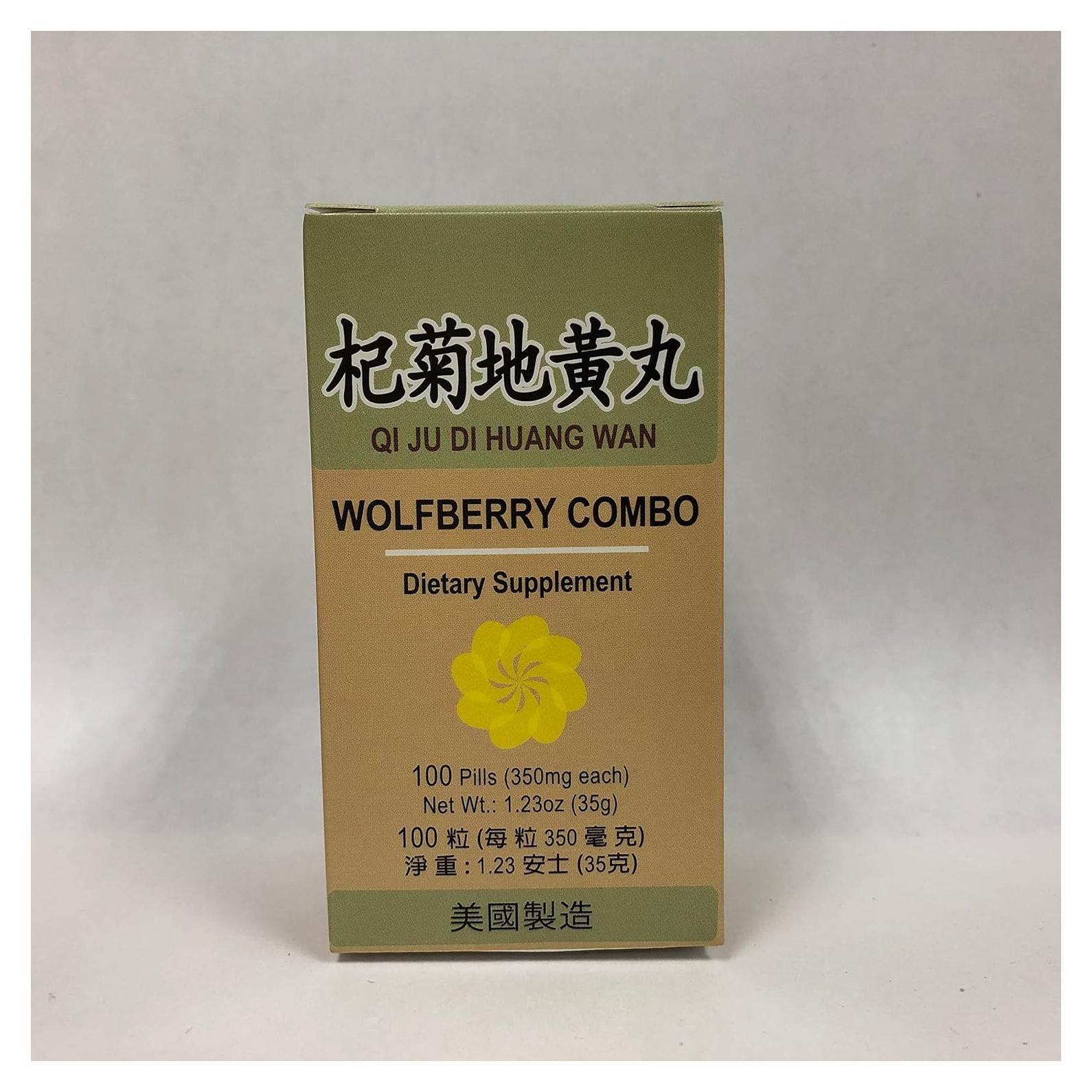Suplemento Herbal Wolfberry Qi Ju Di Huang Wan 100 Píldoras