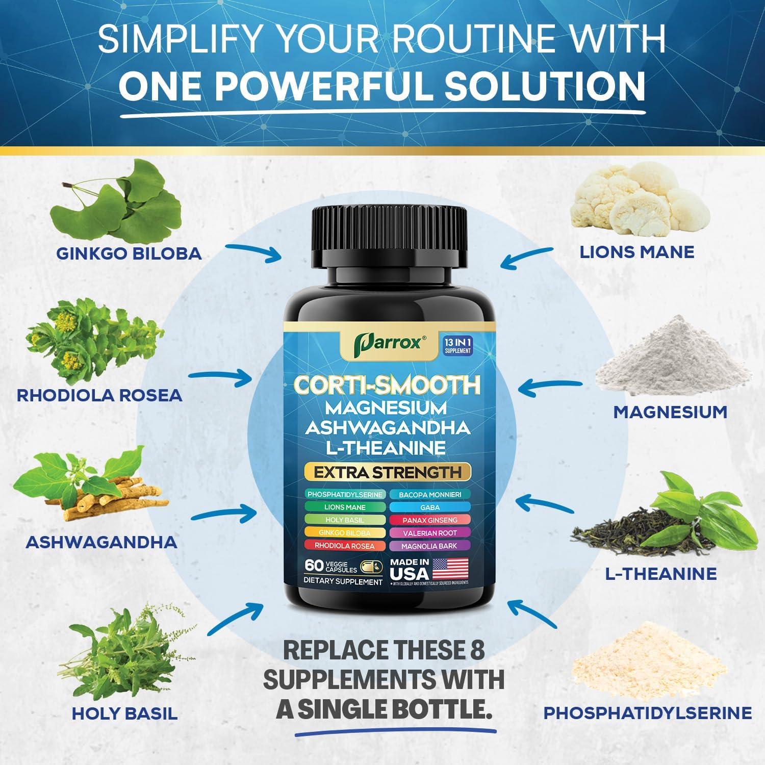 Paquete Corti-Smooth y Azafrán Parrox - Suplemento Adrenal 60 Cápsulas