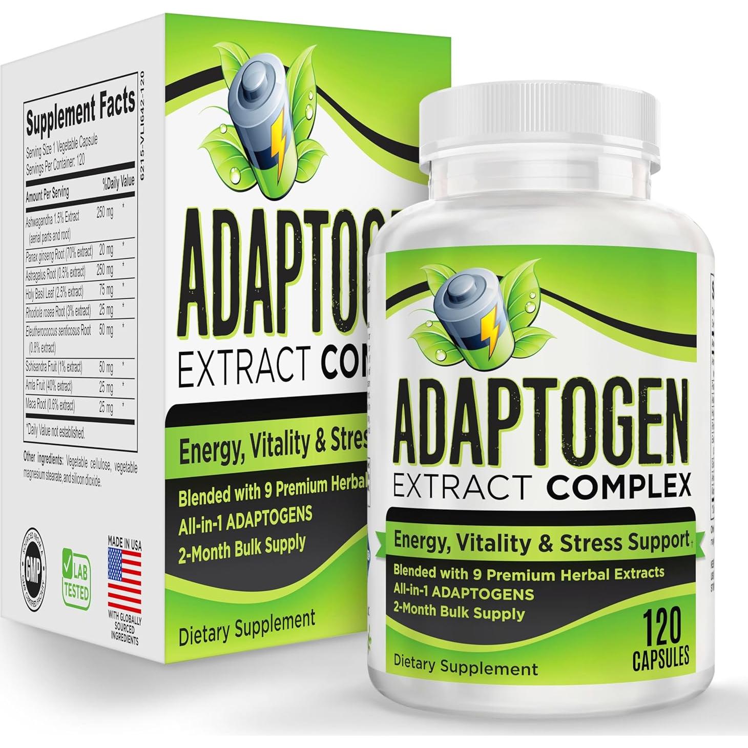 Suplemento Adaptógeno 9-en-1 Elevate Recovery 120 Cápsulas