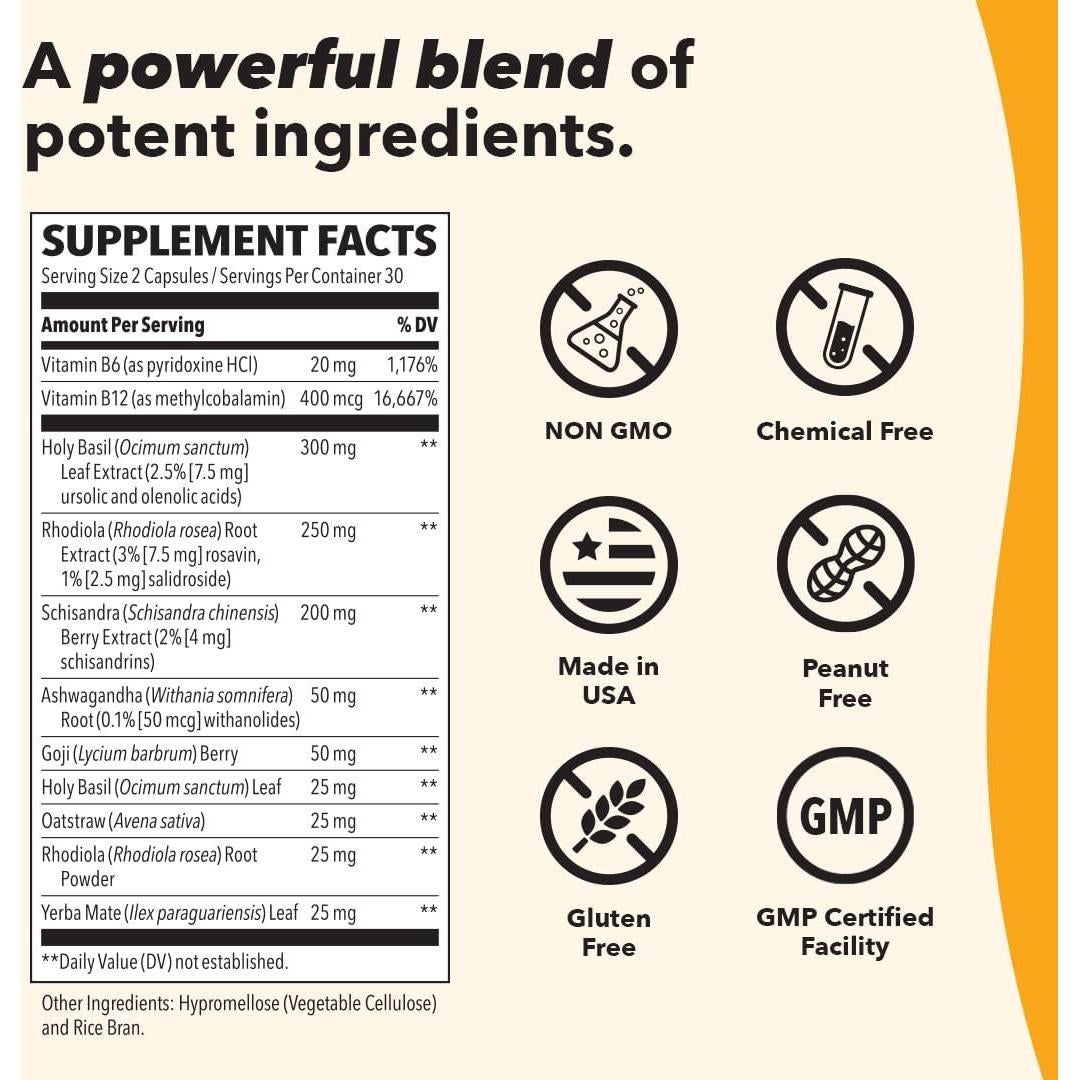 LifeSeasons Adrenal-T - Suplemento Energizante 60 Cápsulas