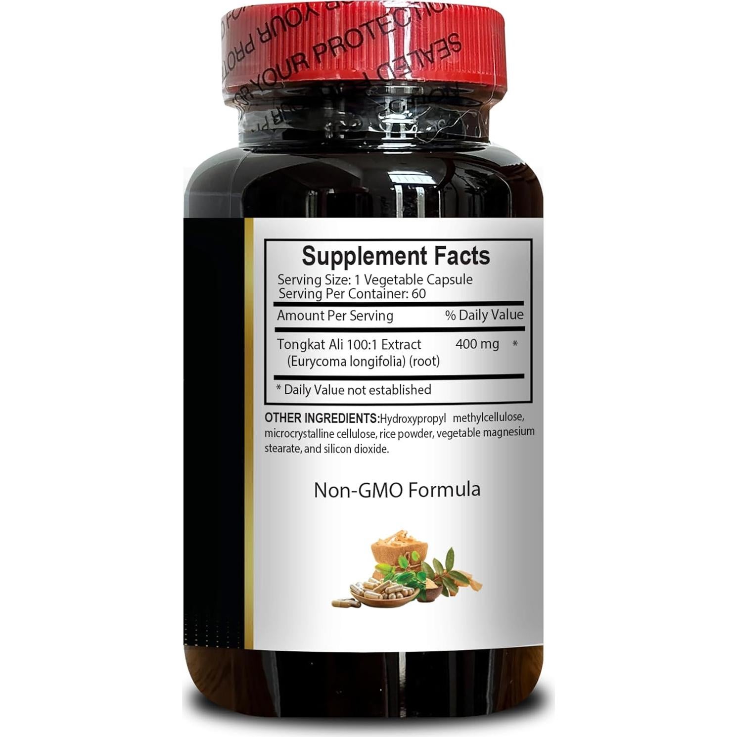 Longjack Tongkat Ali 400 mg - Suplemento Herbal Vitalabs - 60 Cápsulas