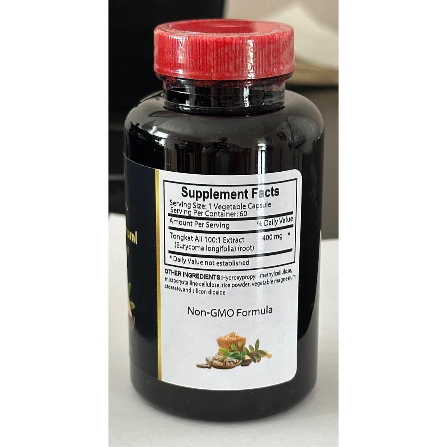 Cápsulas de Longjack Tongkat Ali Vitalabs - 60 unidades