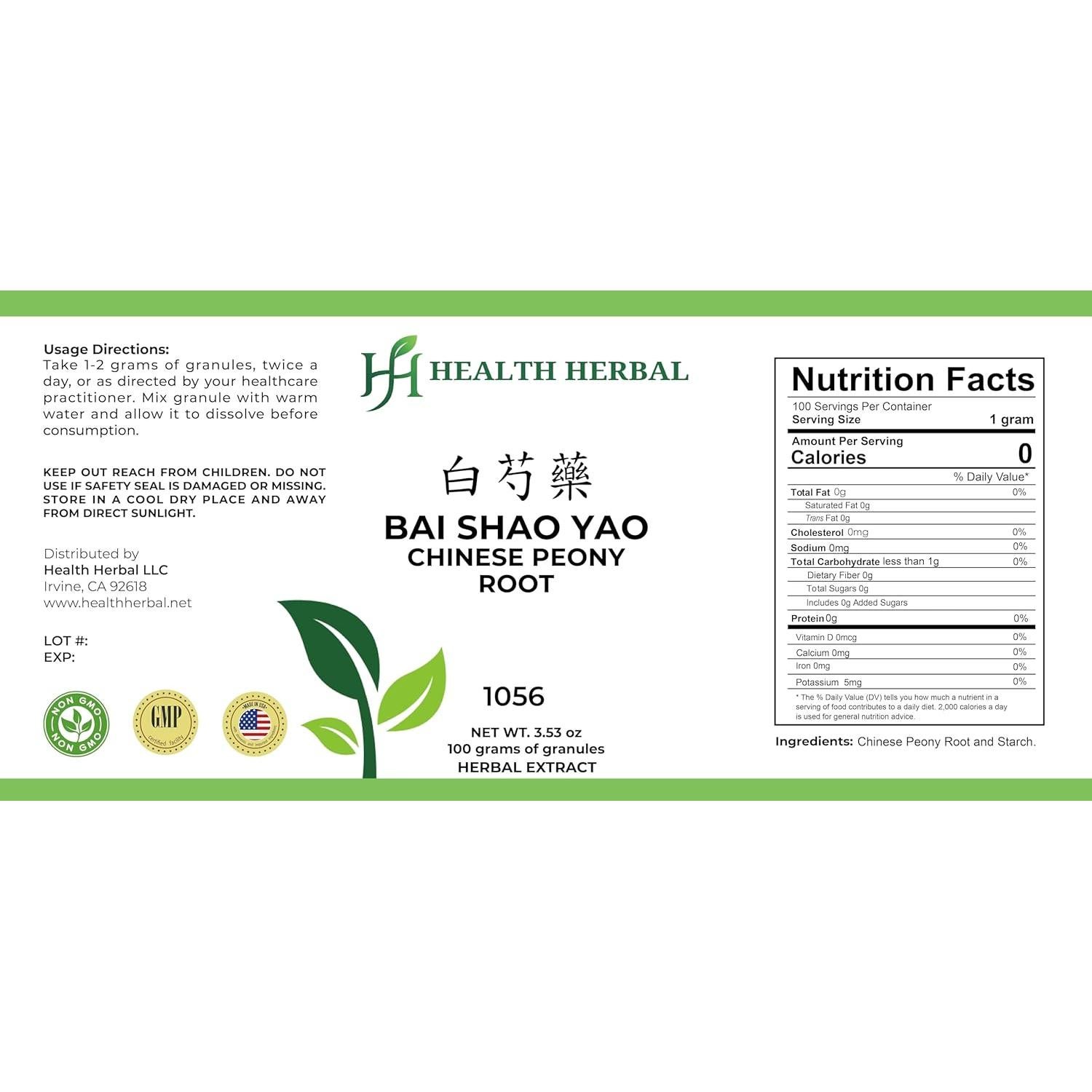 Gránulos de Raíz de Peonía Blanca Health Herbal 100g
