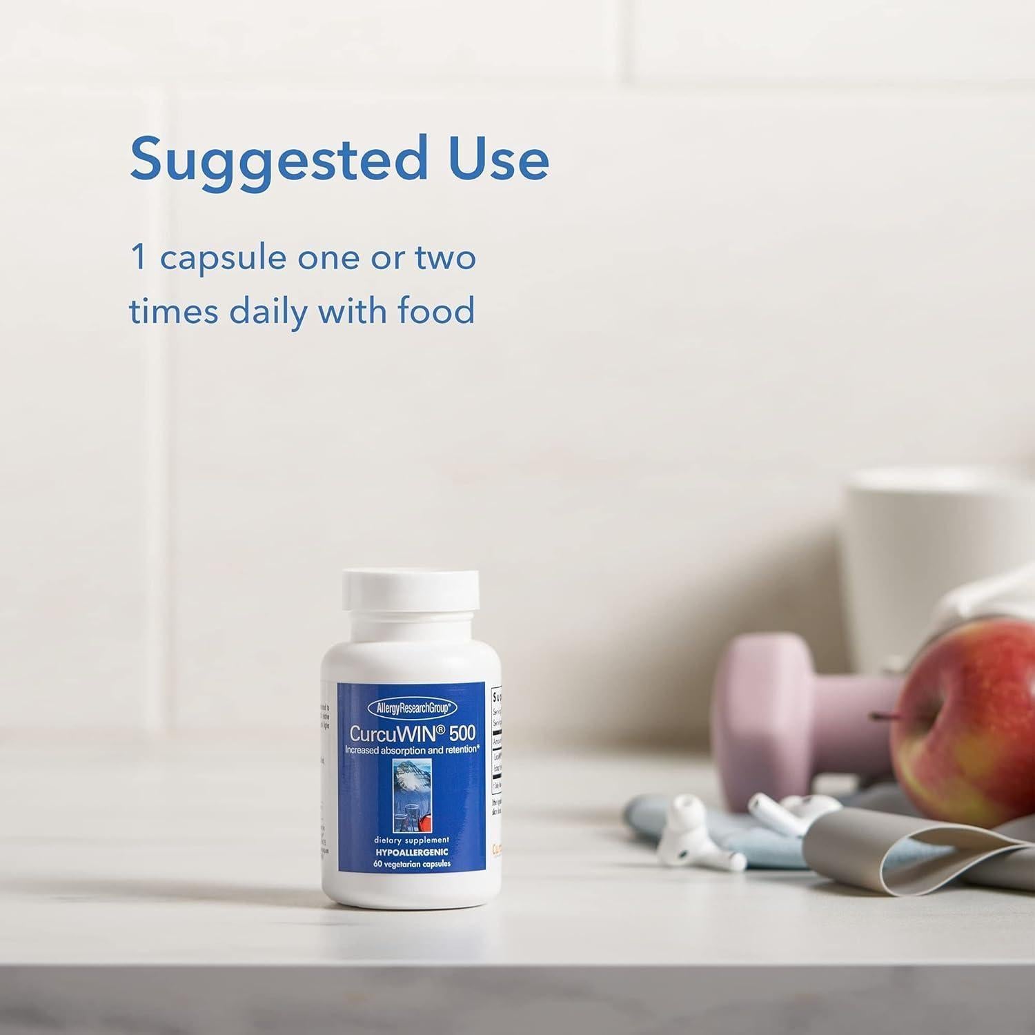 Suplemento CurcuWIN 500mg Allergy Research Group - Cápsulas Vegetarianas de Cúrcuma Orgánica