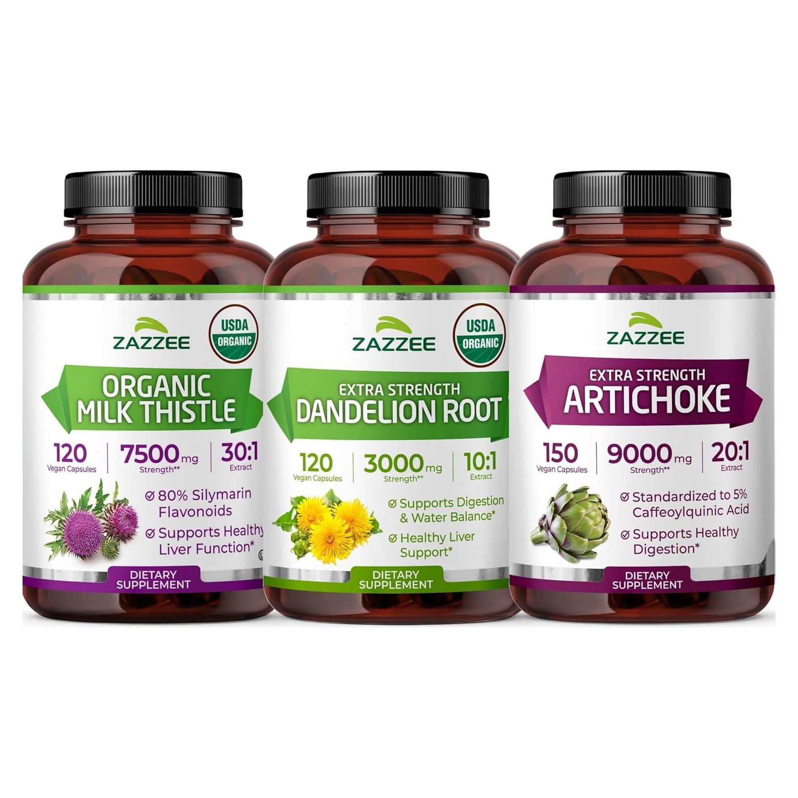 Extracto de Alcachofa y Cardo Lechoso Zazzee 90 Cápsulas