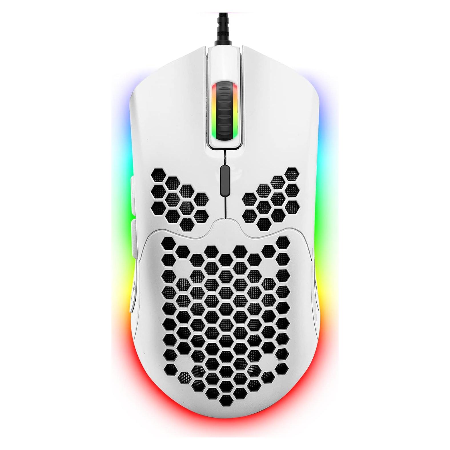 Ratón Gaming ZIYOU LANG 6400DPI RGB Ligero 69g Blanco