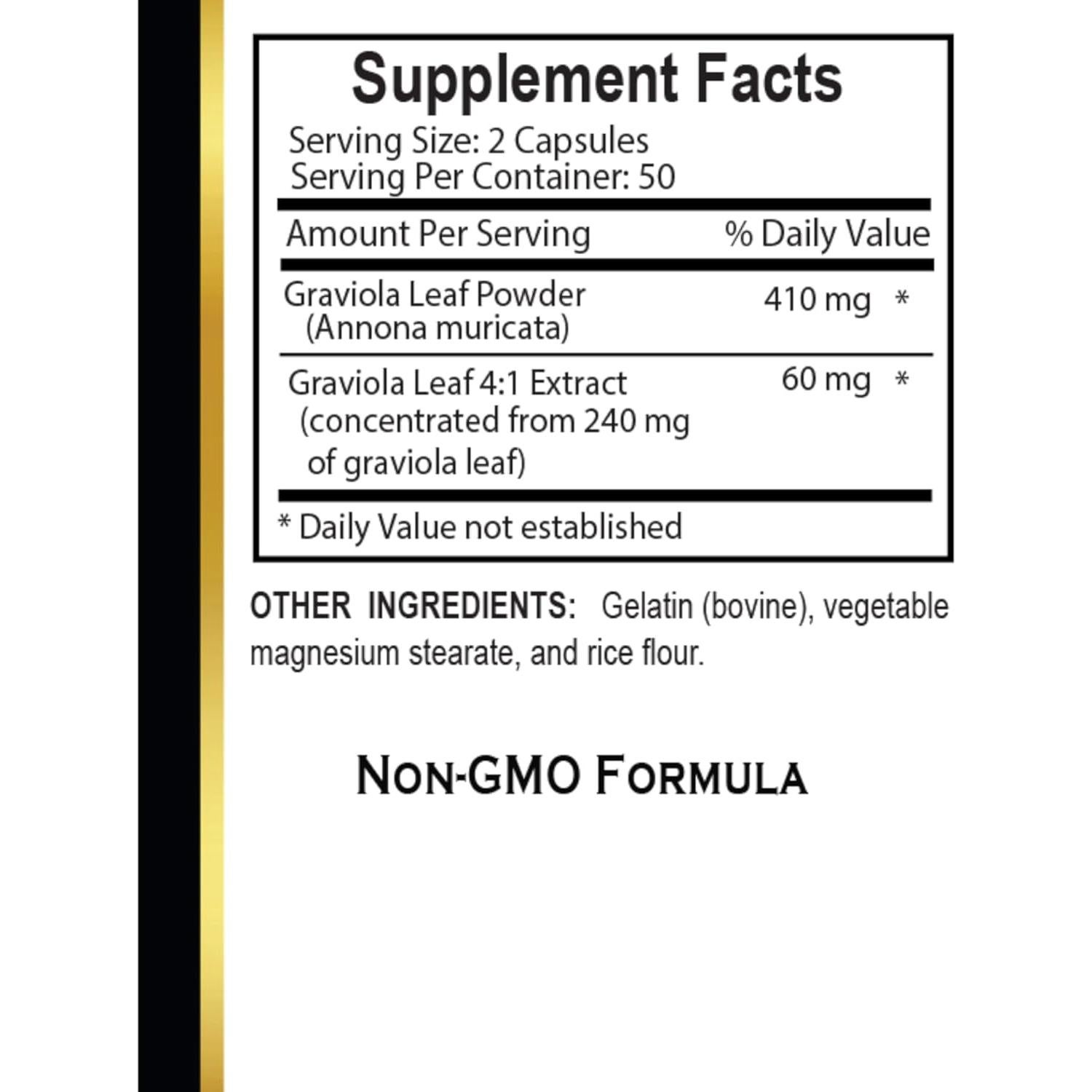 Extracto de Graviola Vitalabs - 100 Cápsulas Orgánicas