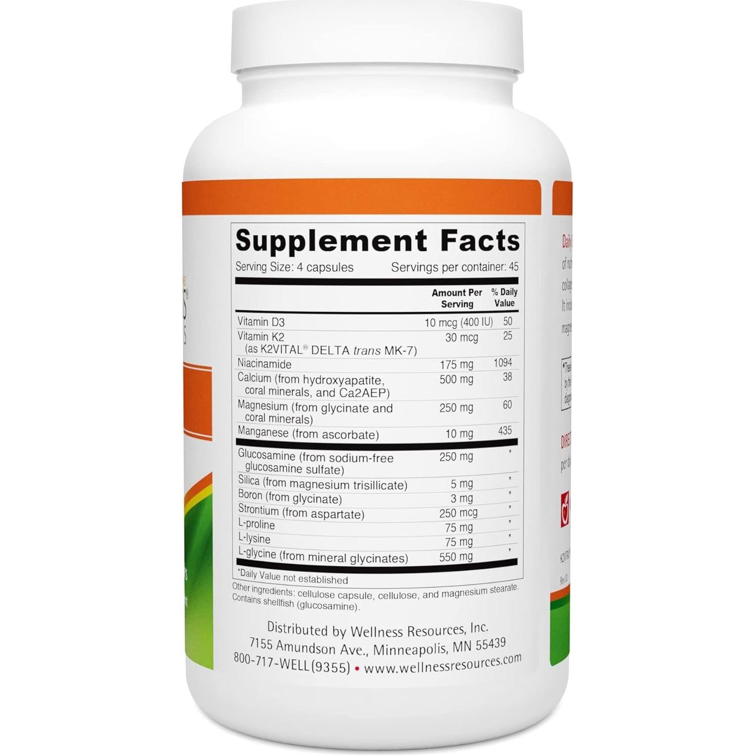 Constructor Diario Wellness Resources 180 Cápsulas Calcio y Vitaminas