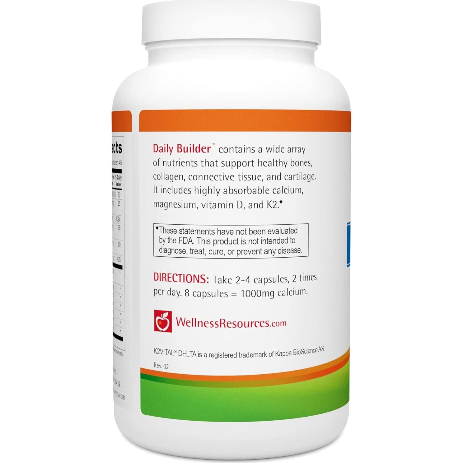 Constructor Diario Wellness Resources 180 Cápsulas Calcio y Vitaminas