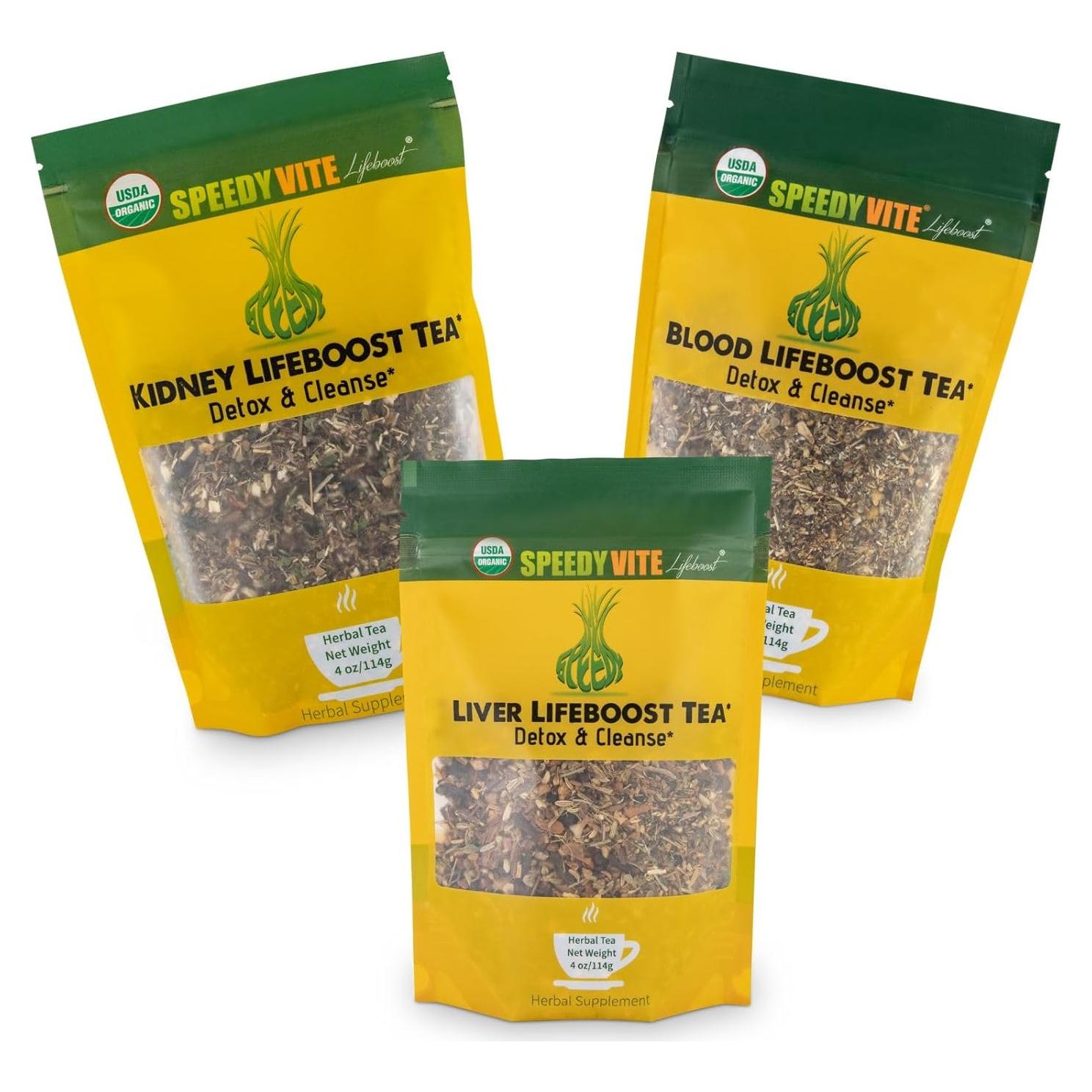 Combo de Tés Detox Speedyvite 3x4oz - Riñón, Sangre, Hígado