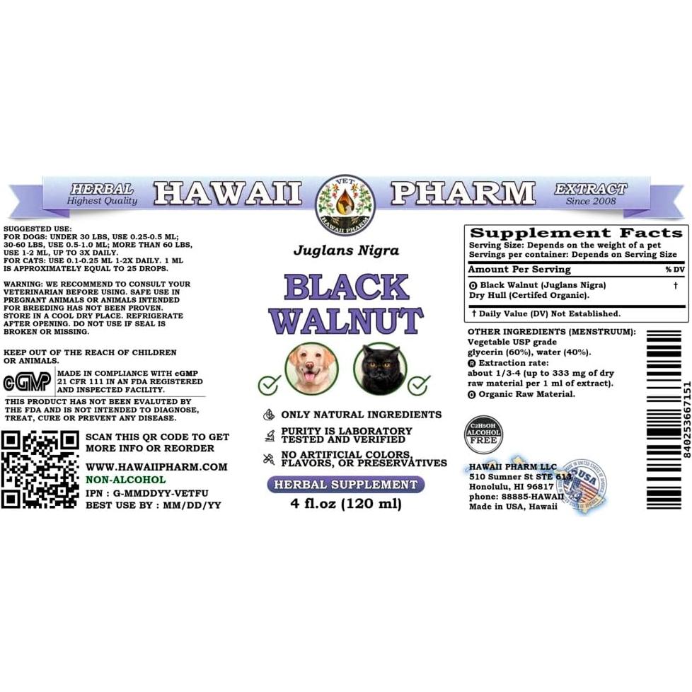 Extracto Líquido Natural de Nogal Negro Hawaii Pharm 113.4 ml