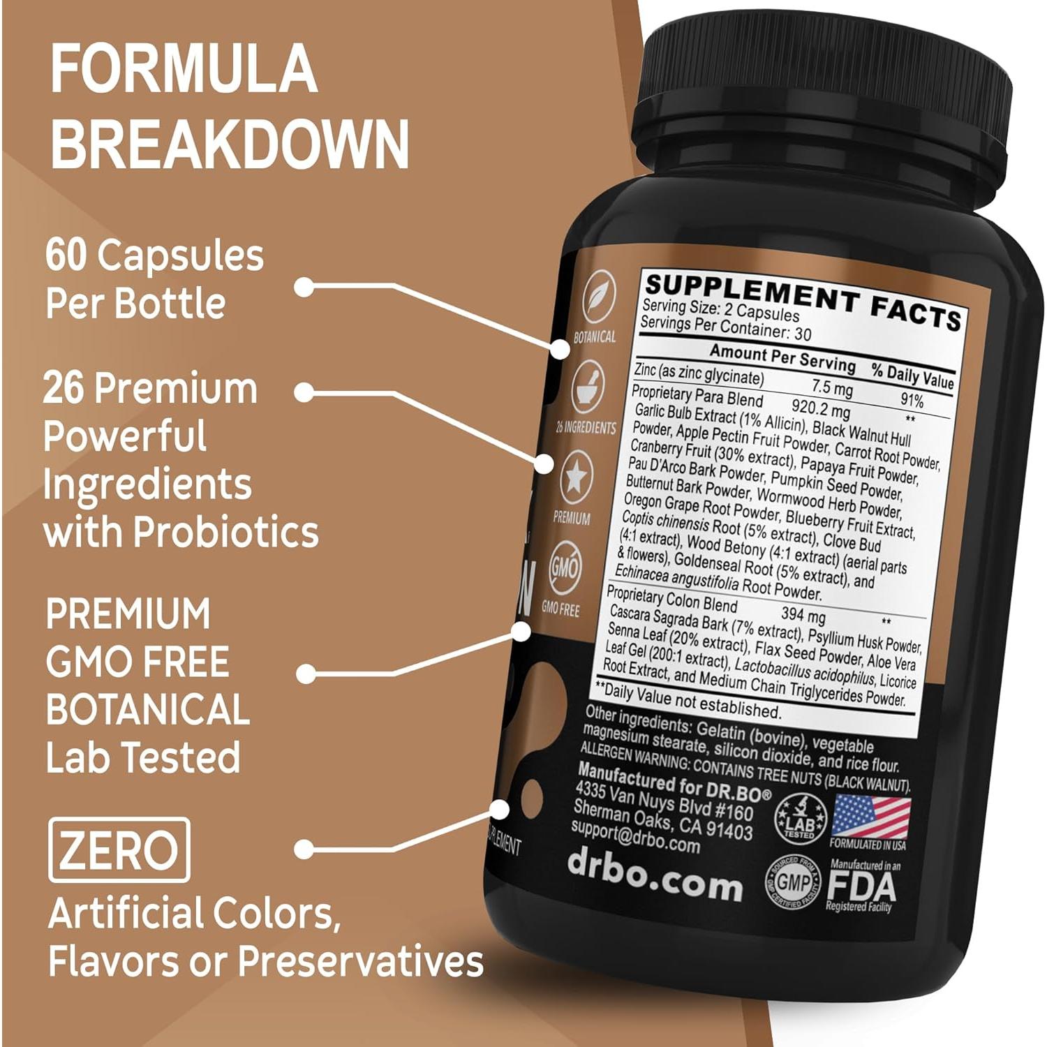 Píldoras Detox de Limpieza Intestinal DR. BO - 85g