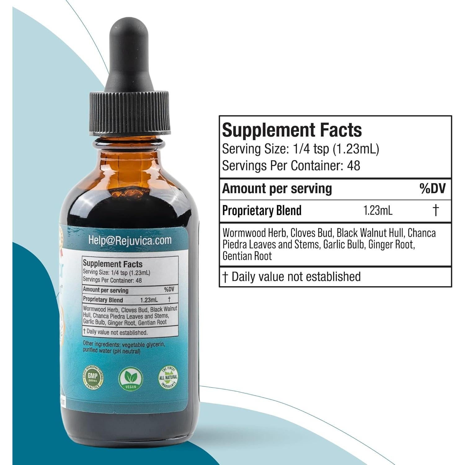 Rejuvica Health IntestiClear 59ml - Limpieza Intestinal Herbal