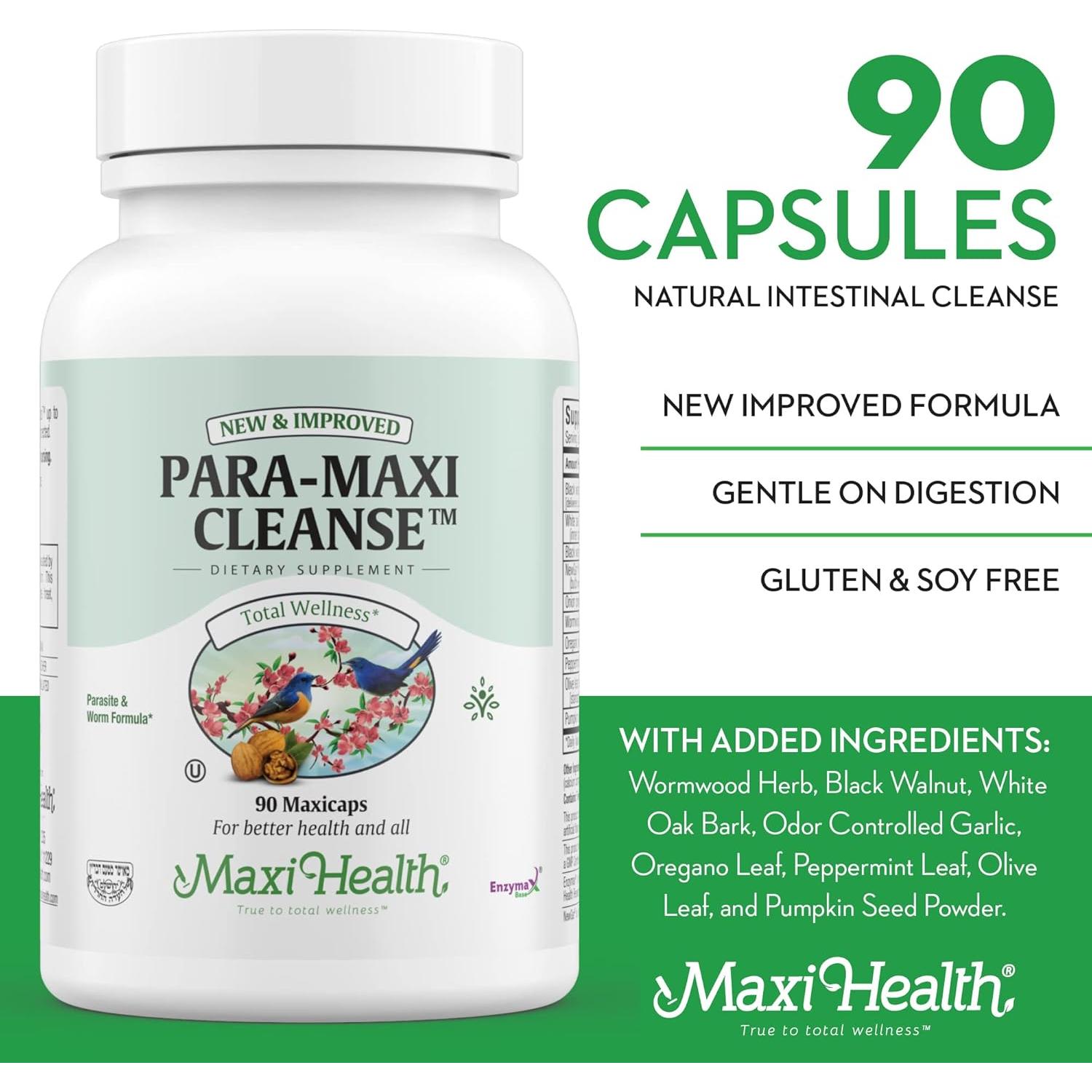 Limpieza Intestinal Maxi Health 90 Cápsulas - Desintoxicación Natural