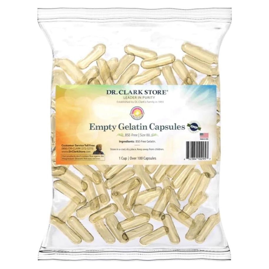 Cápsulas de Gelatina Vacías Dr. Clark Tamaño 00 - 120 Unidades