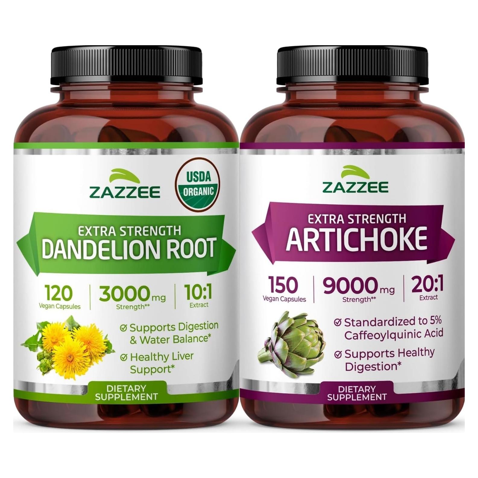 Extracto de Hoja de Alcachofa y Diente de León Zazzee 60 cápsulas