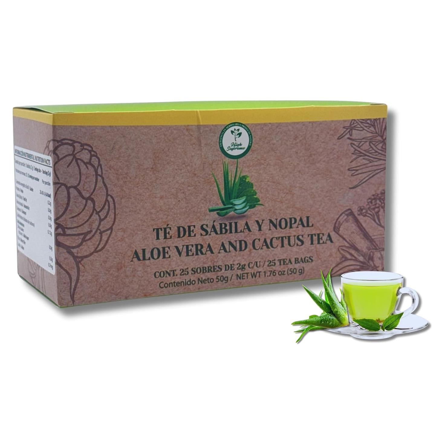 Té de Sábila y Nopal High Supreme - 25 Bolsitas 100% Natural