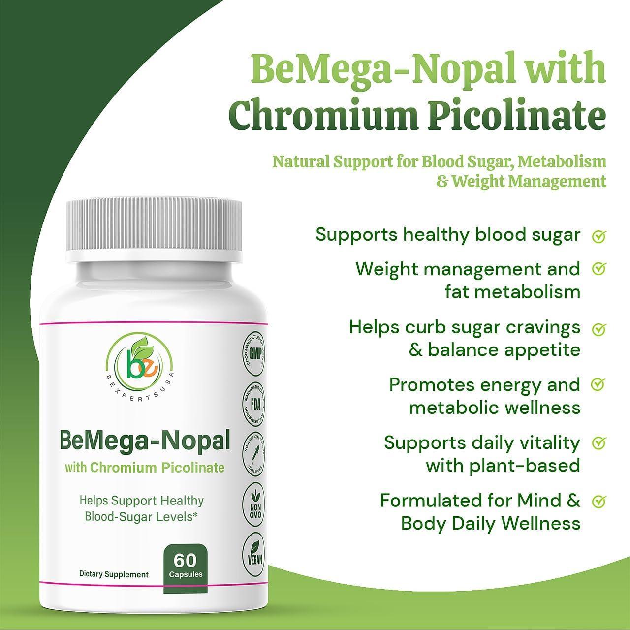 BMega Nopal y Picolinato de Cromo - 60 Cápsulas - Suplemento Natural