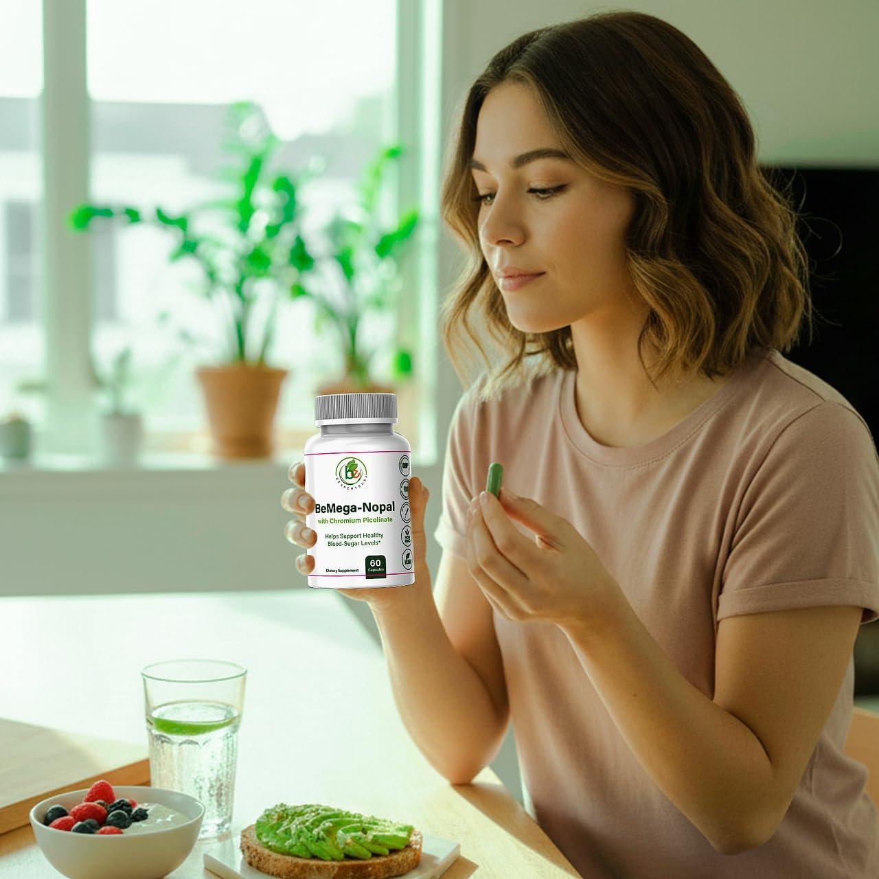 BMega Nopal y Picolinato de Cromo - 60 Cápsulas - Suplemento Natural