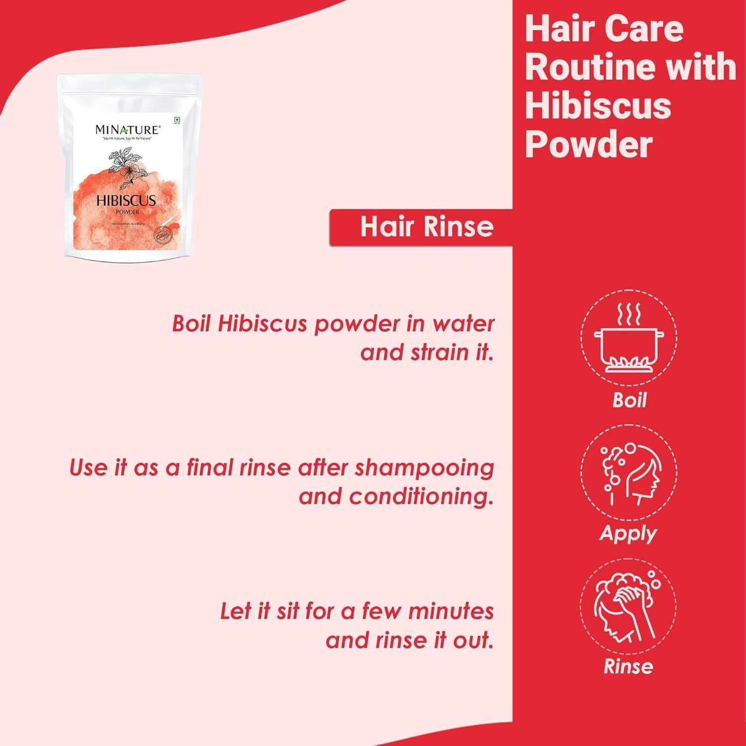 Polvo de Hibisco Puro 454g Mi Nature - Cuidado Cabello y Piel