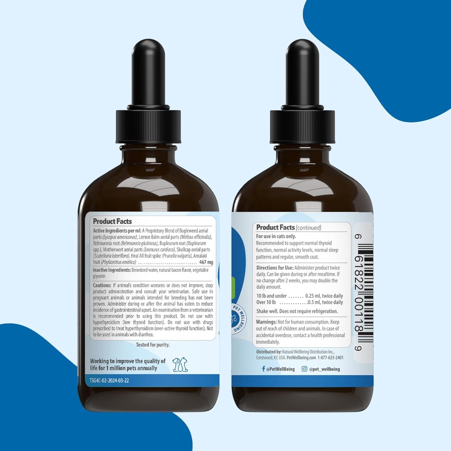 Suplemento Herbal para Gatos Pet Wellbeing 118 ml Tiroides