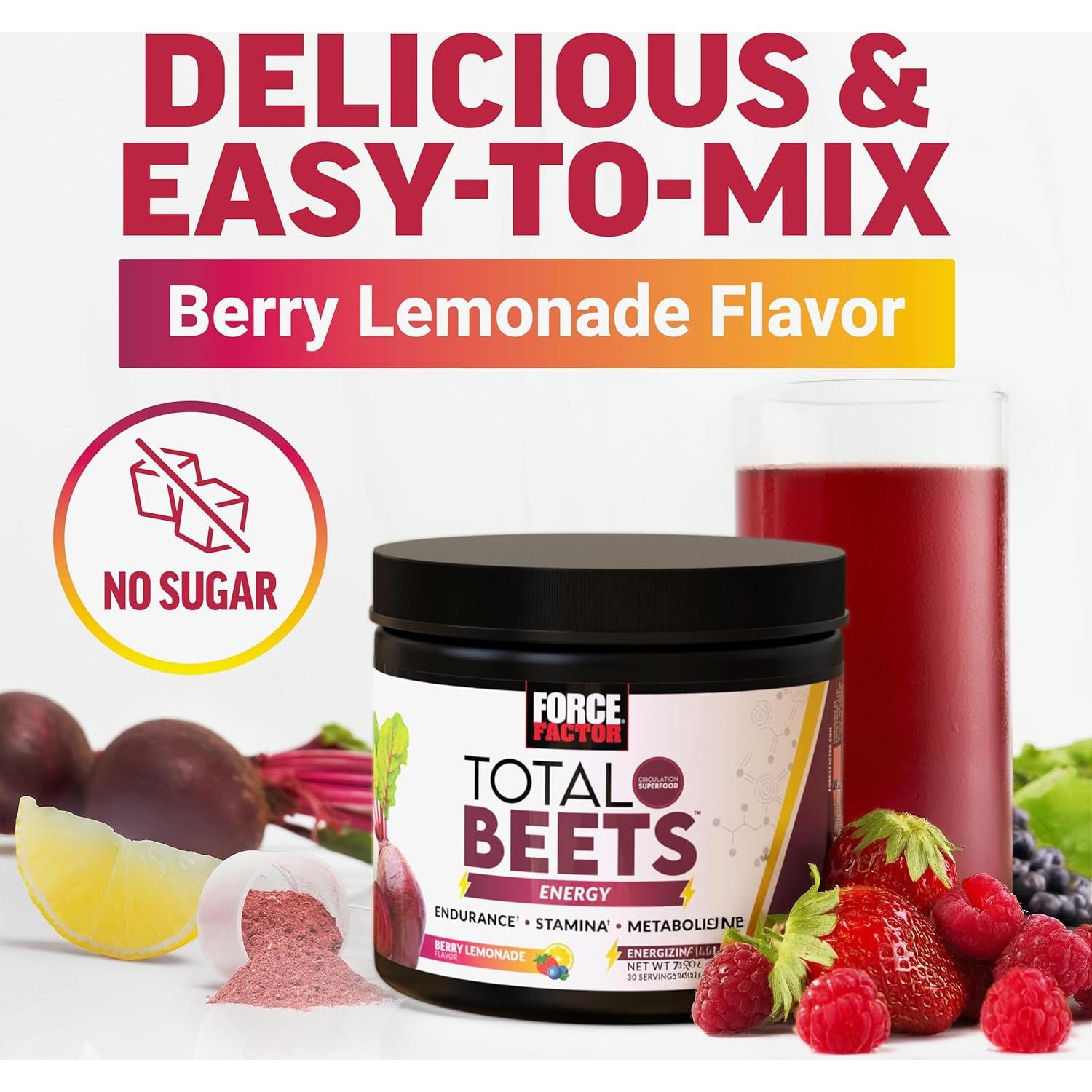 Force Factor Total Beets Polvo de Remolacha 200g - Energía y Resistencia