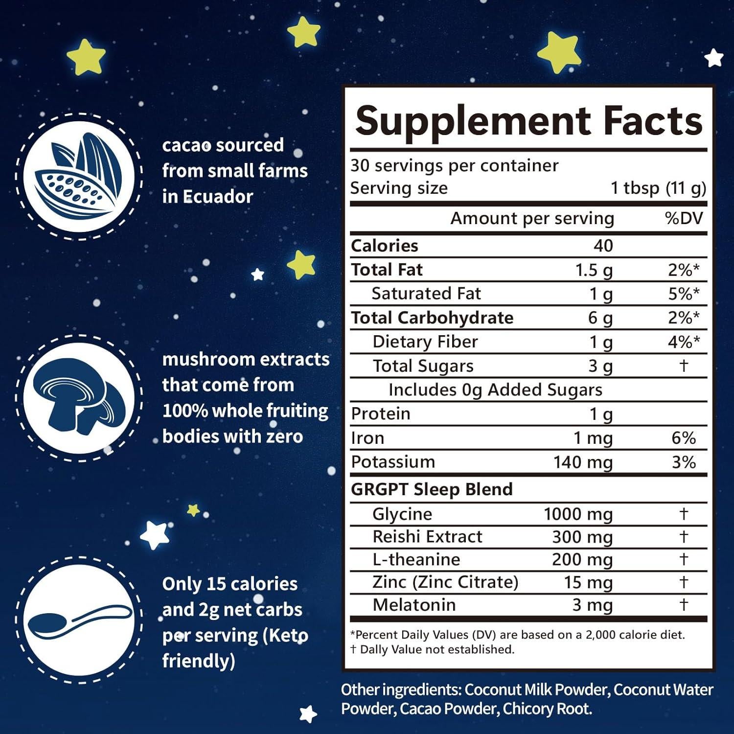 Cacao Caliente Adaptogénico Reishi GRGTP 30 Porciones 330g