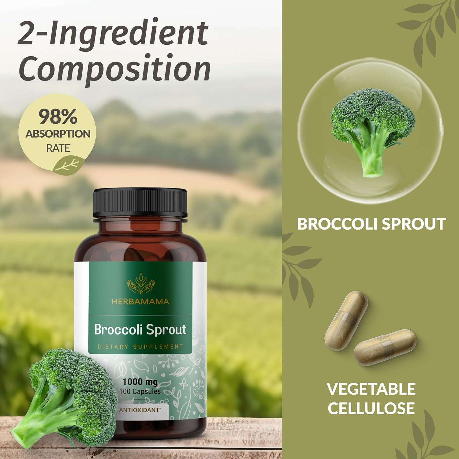 Kit de Cápsulas de Brotes de Brócoli y Extracto de Cardo Herbamama - 1000 mg + 118 ml