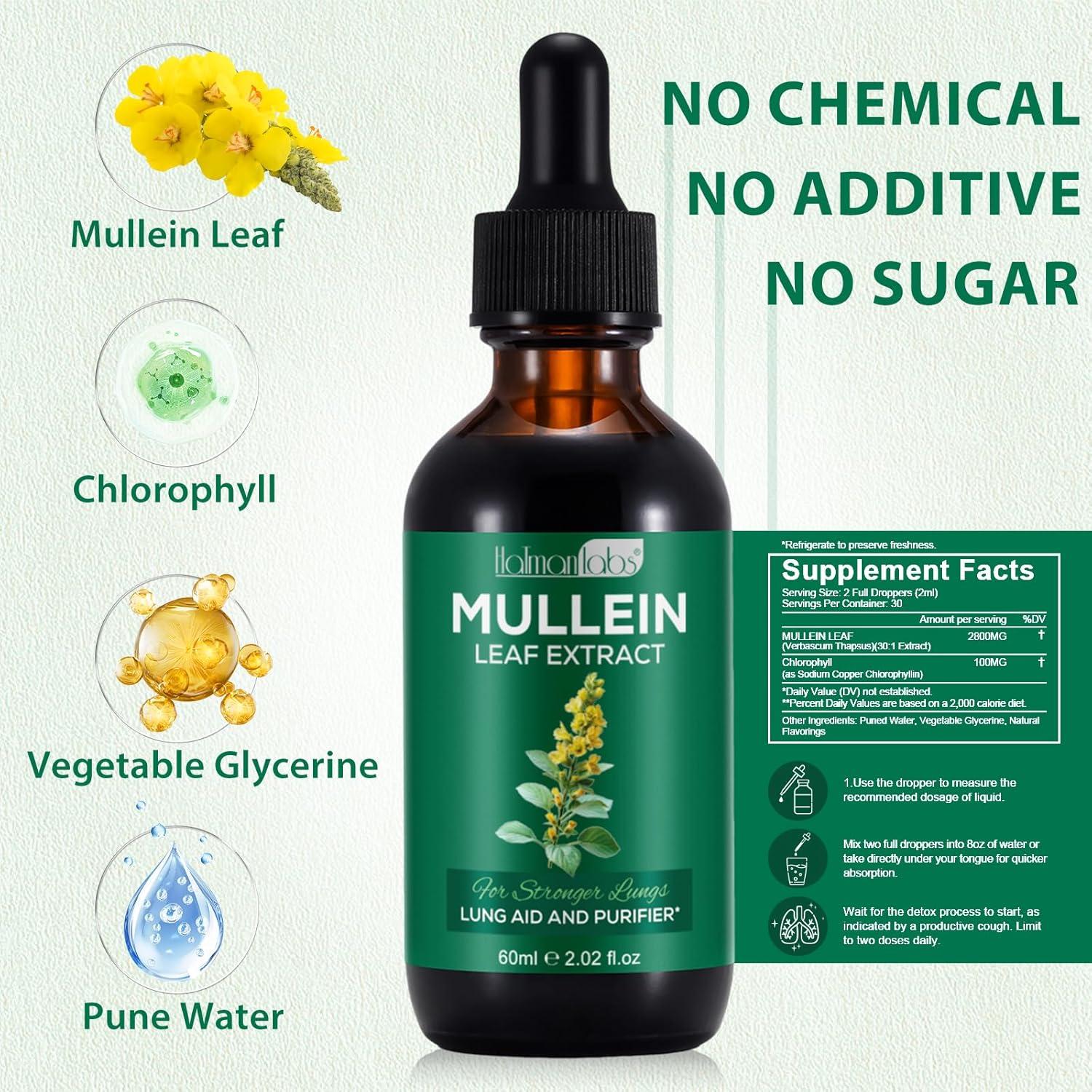 Gotas de Mullein 59.87 ml - Suplemento Natural Pulmonar