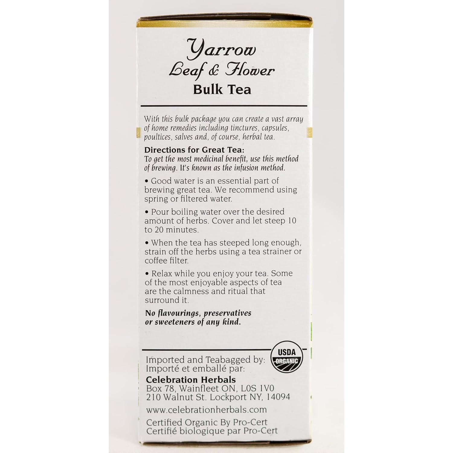 Té Herbal Suelto Orgánico Celebración Herbals Yarrow 40 g