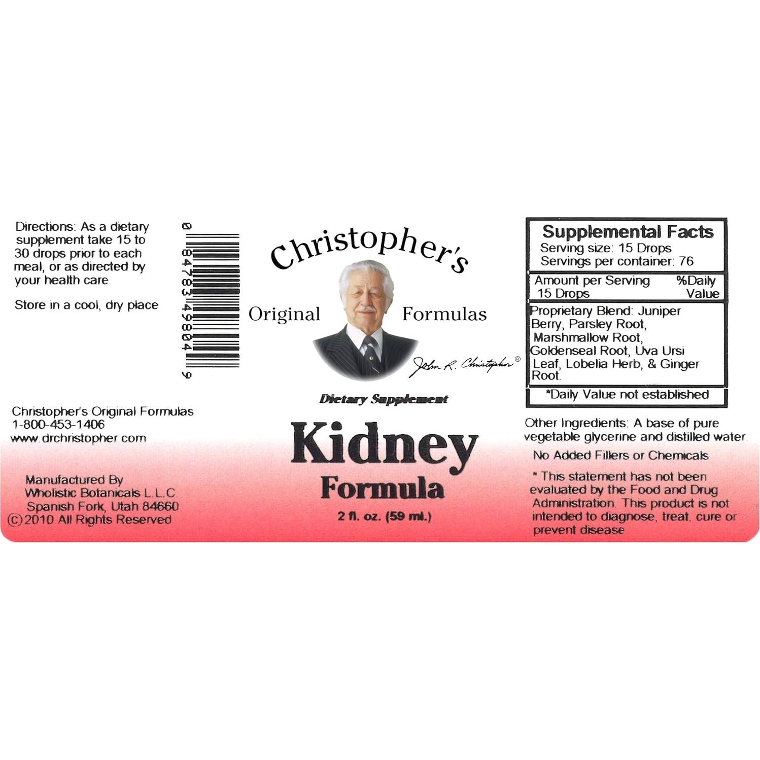 Extracto de Riñón Christopher's Original Formulas 59 ml