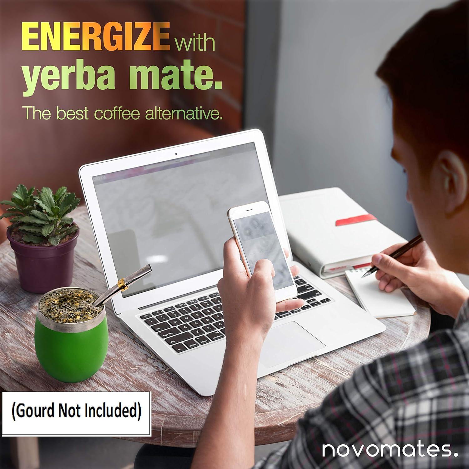 Bombilla de Mate Novomates Easy Clean - Acero Inoxidable 16cm