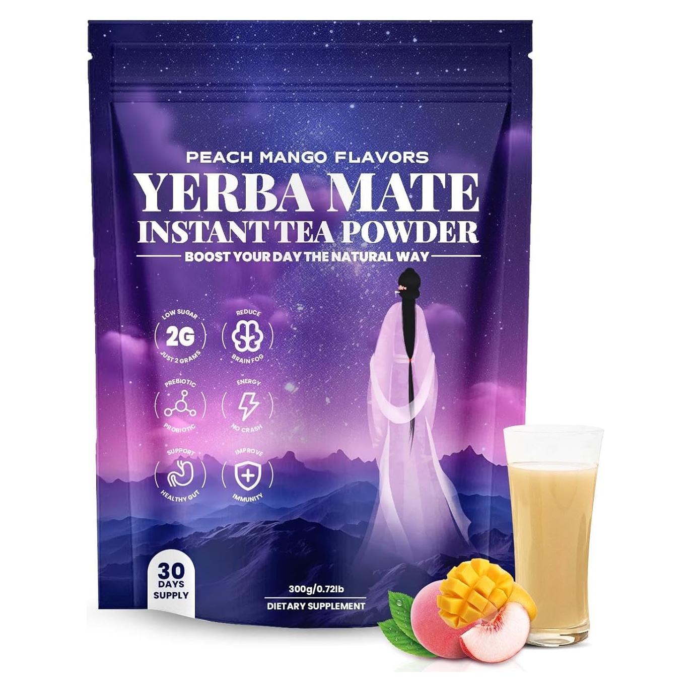 Polvo de Yerba Mate 330g HGDFD566 Sabor Durazno y Mango