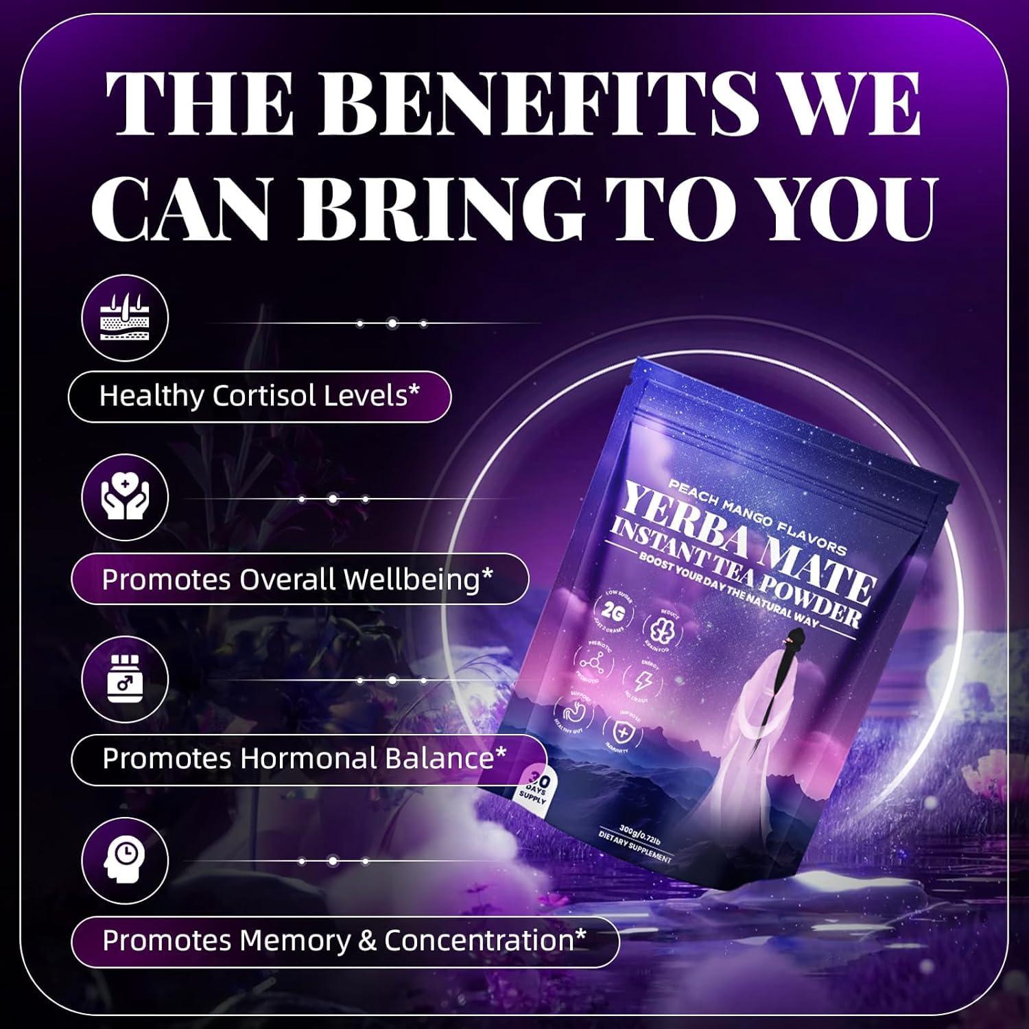 Polvo de Yerba Mate 330g HGDFD566 Sabor Durazno y Mango