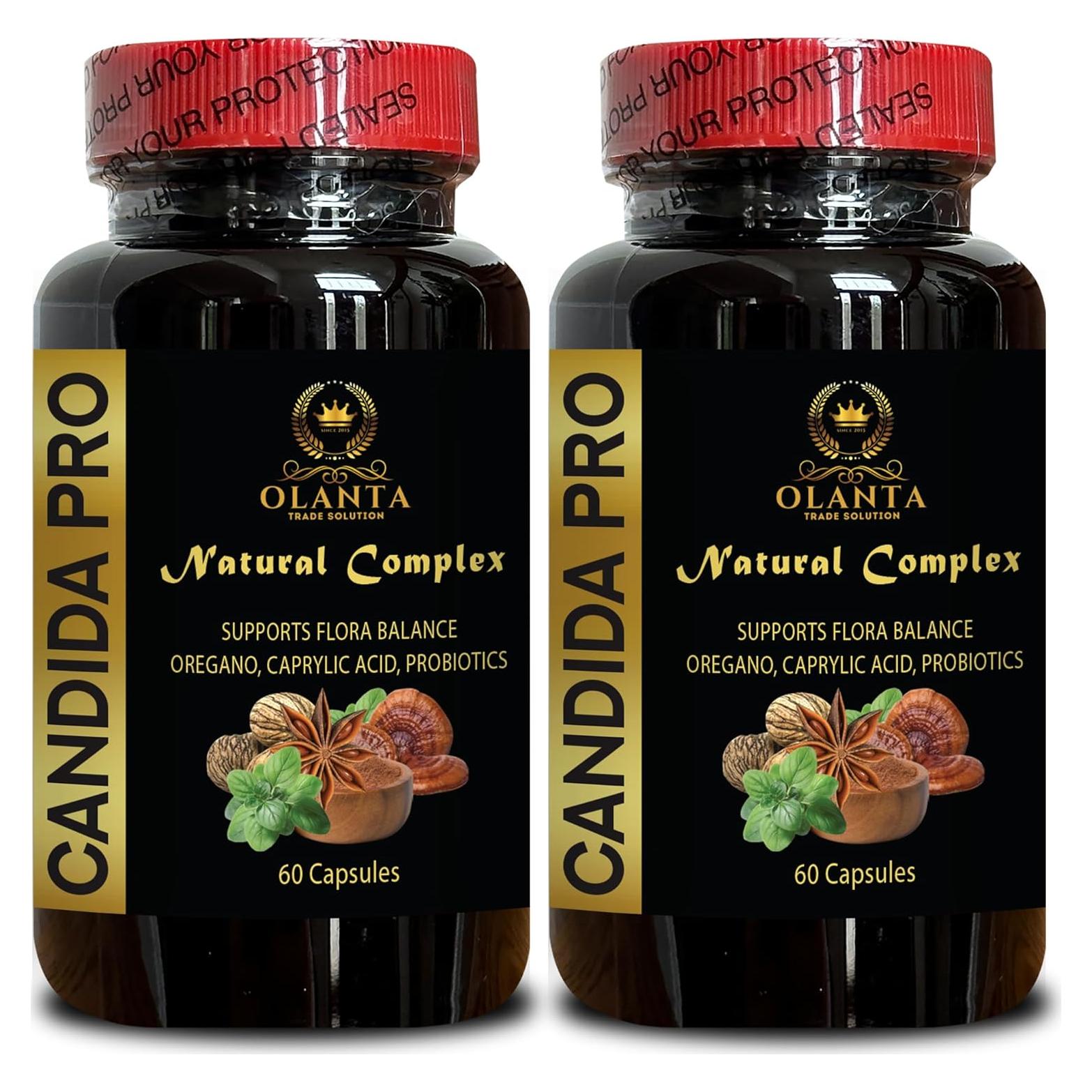 Candida PRO Suplemento Natural - 120 Cápsulas Veganas de Aloe Vera y Hoja de Orégano