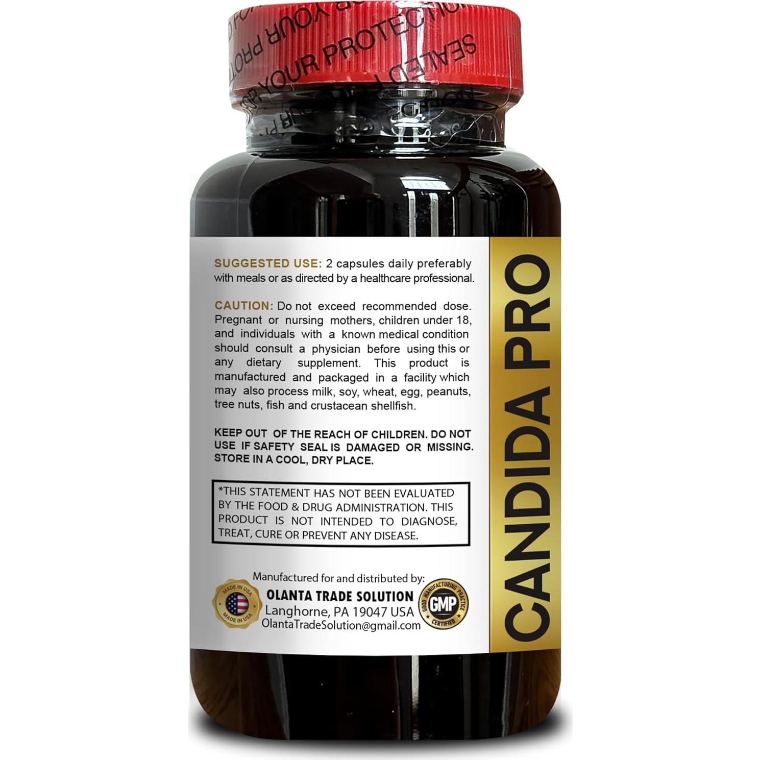 Candida PRO Suplemento Natural - 120 Cápsulas Veganas de Aloe Vera y Hoja de Orégano