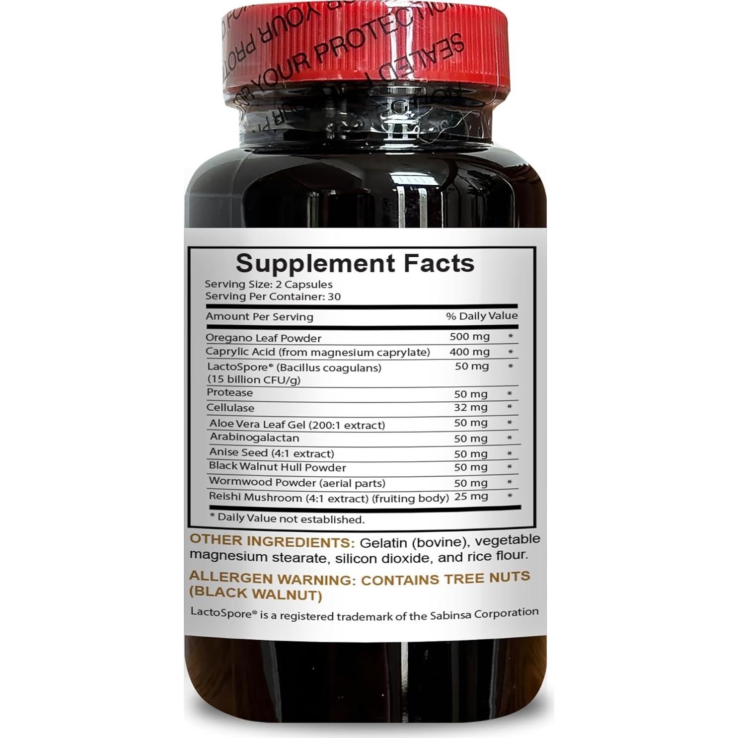 Candida PRO Suplemento Natural - 120 Cápsulas Veganas de Aloe Vera y Hoja de Orégano