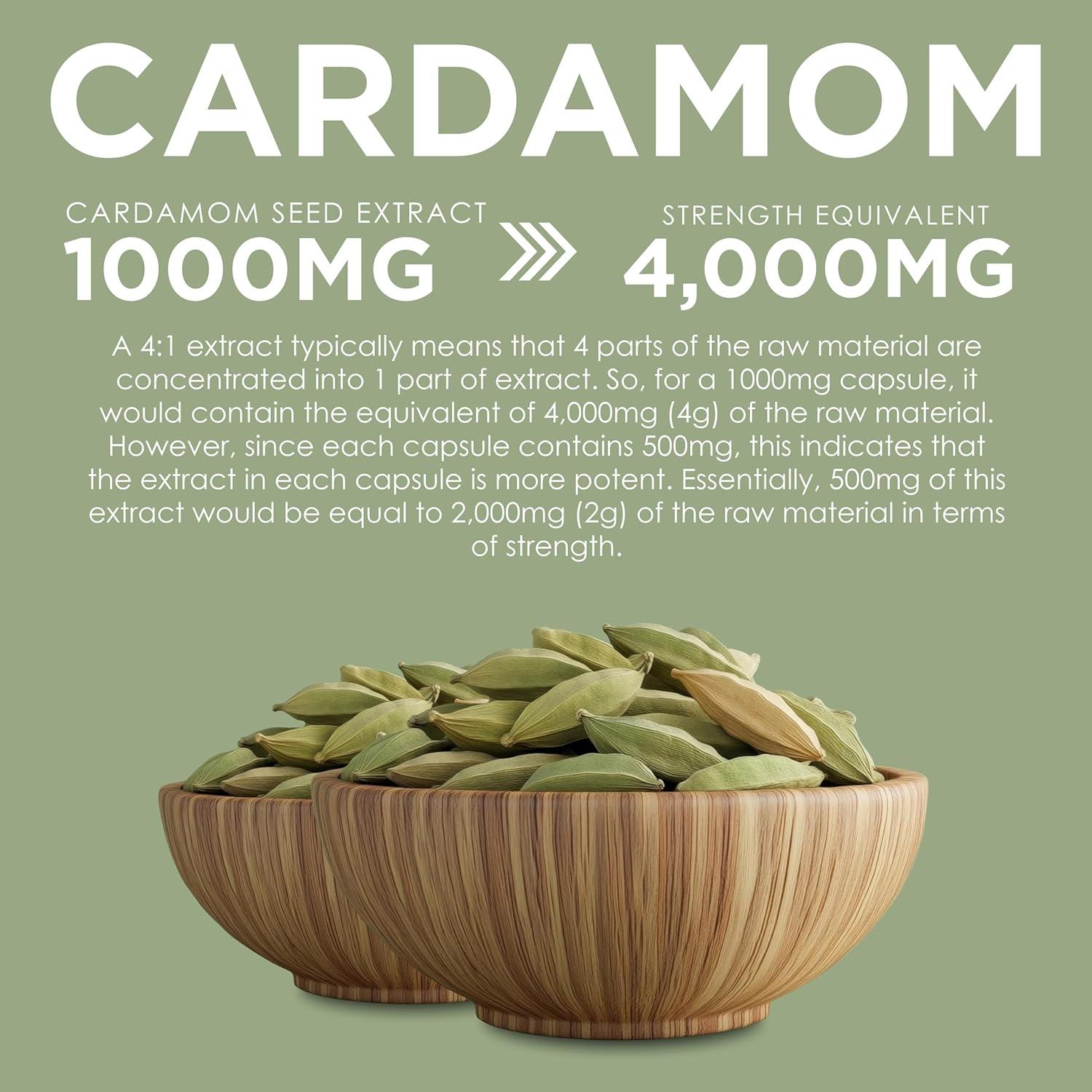 Cápsulas de Cardamomo Orgánico 4000mg Amalth - 120 Veganas