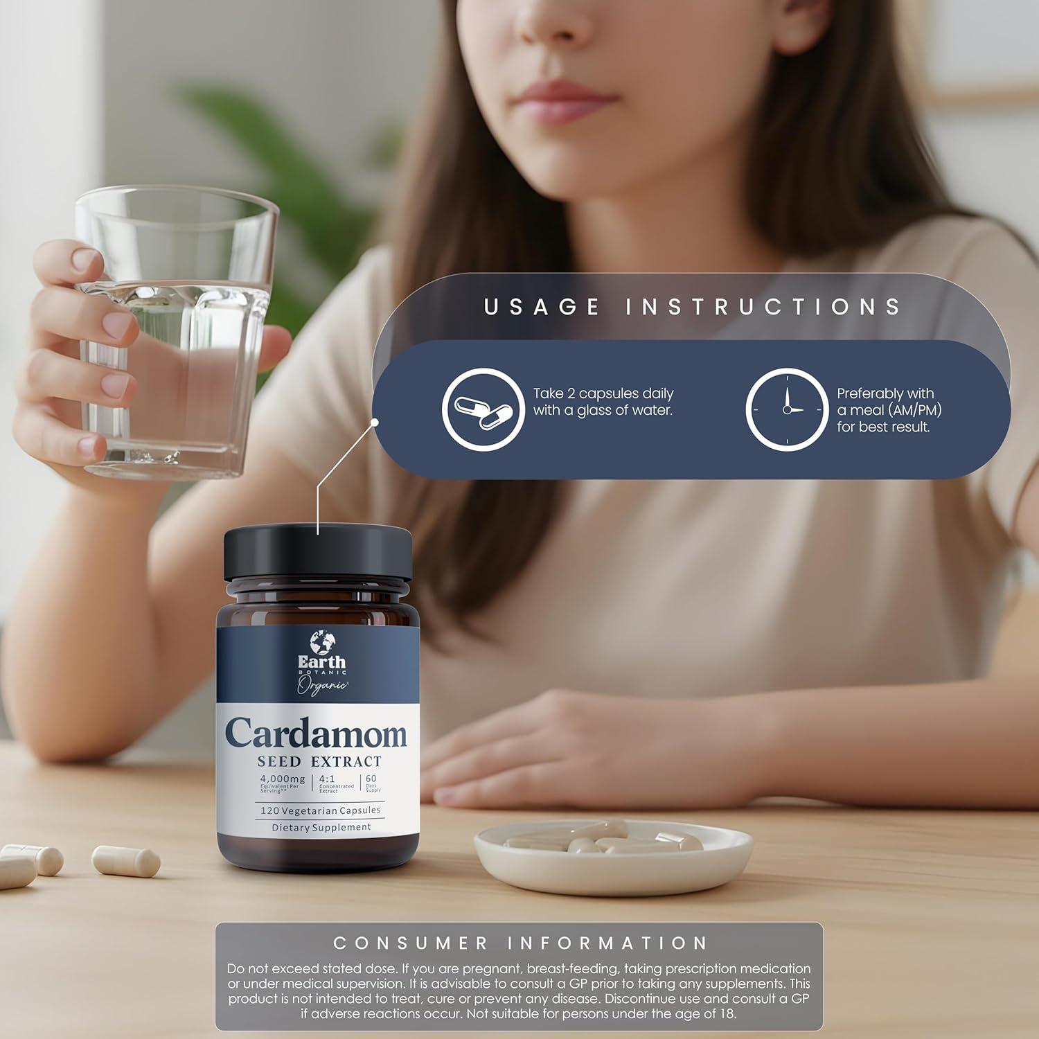 Cápsulas de Cardamomo Orgánico 4000mg Amalth - 120 Veganas