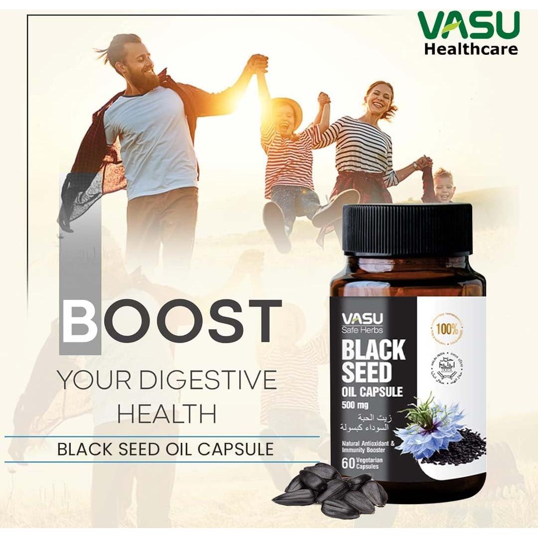 Cápsulas de Aceite de Semilla Negra Vasu 120 Gelatinas 500mg