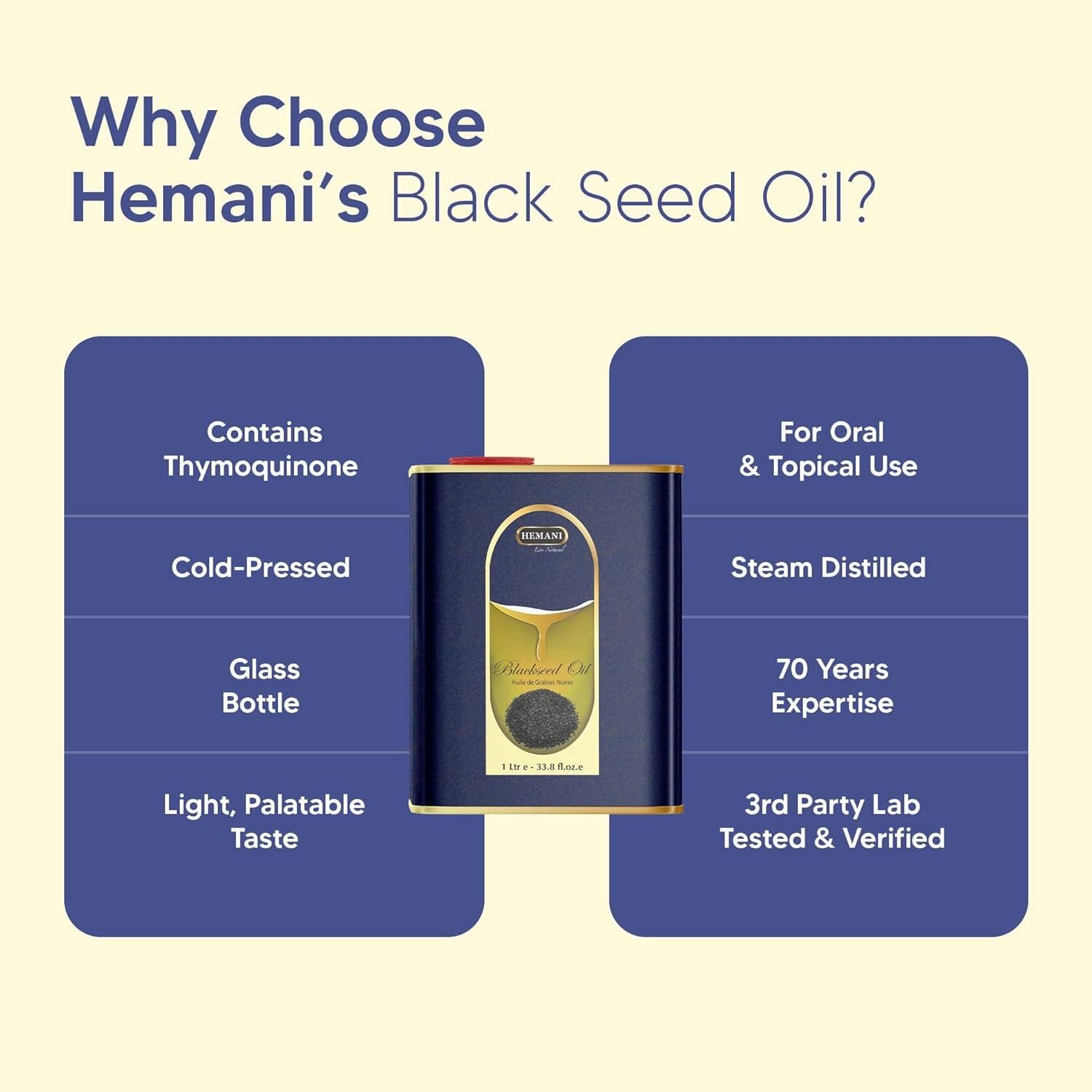 Aceite de Semilla Negra Hemani 1000ml - Comino Negro Puro