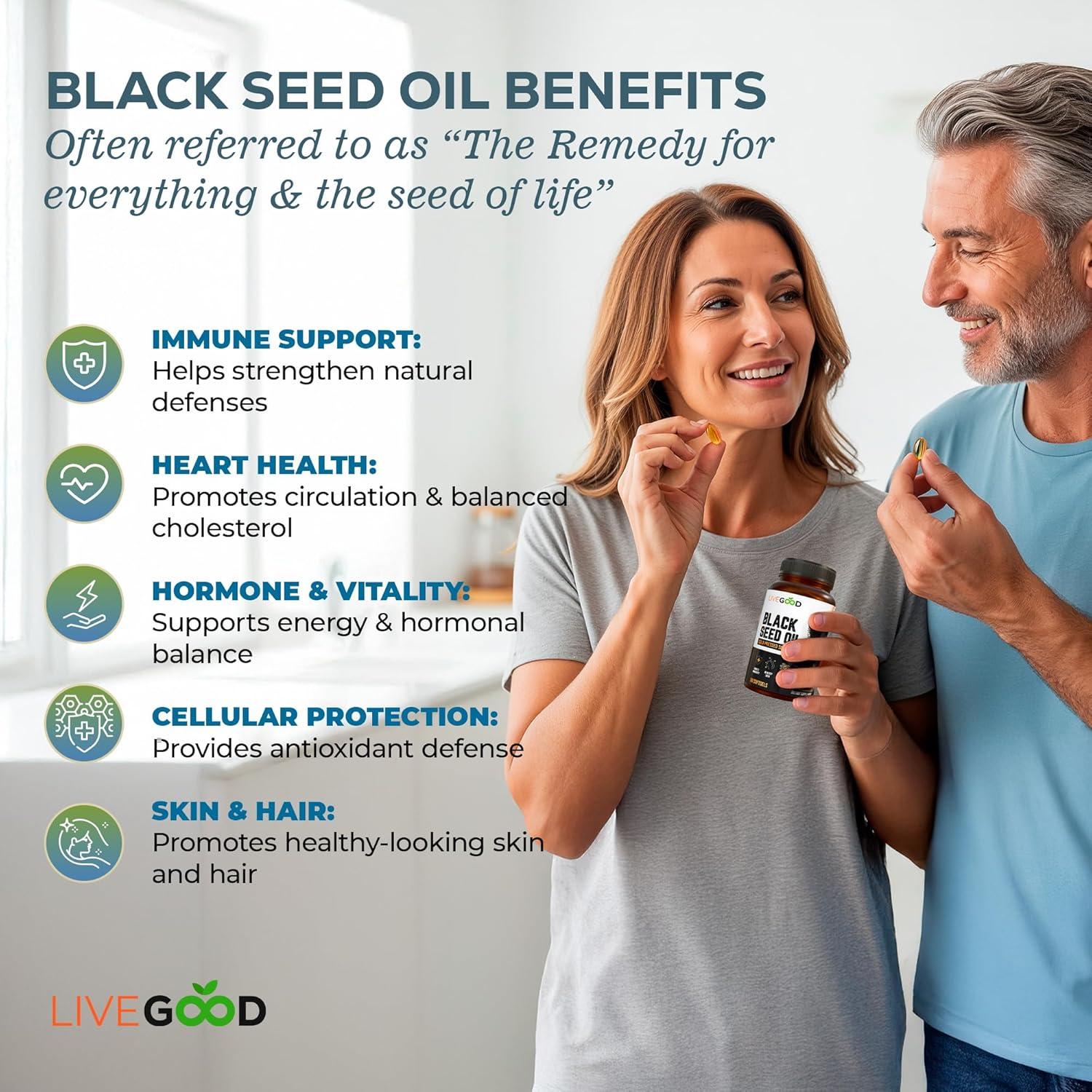 Cápsulas de Aceite de Semilla Negra LIVEGOOD 60 Unidades