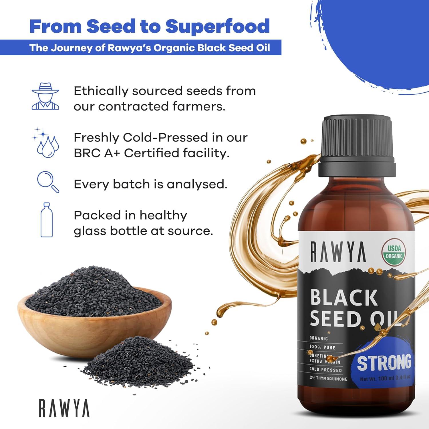 Aceite de Semilla Negra Rawya 100 ml - Prensado en Frío, Orgánico