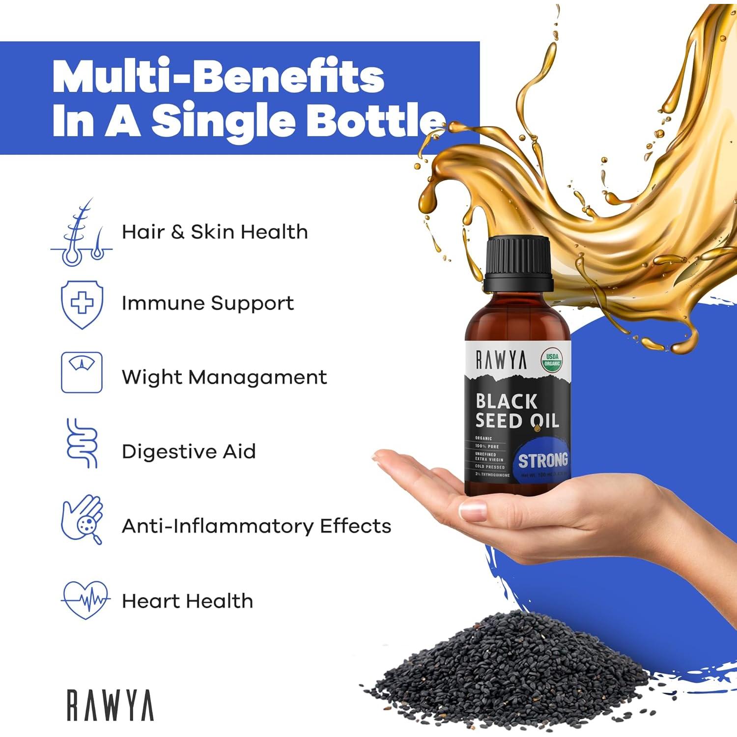 Aceite de Semilla Negra Rawya 100 ml - Prensado en Frío, Orgánico