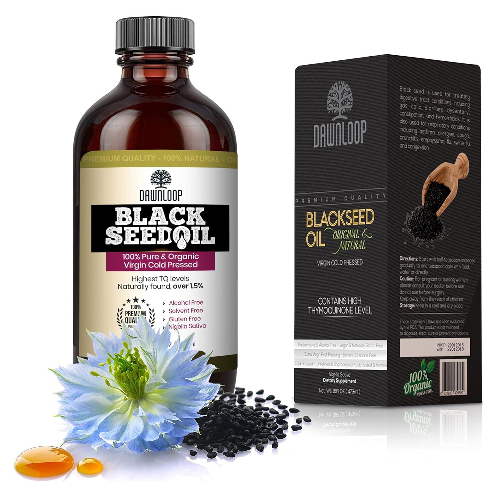 Aceite de Semilla Negra Dawnloop Orgánico 473ml - Paquete de 2