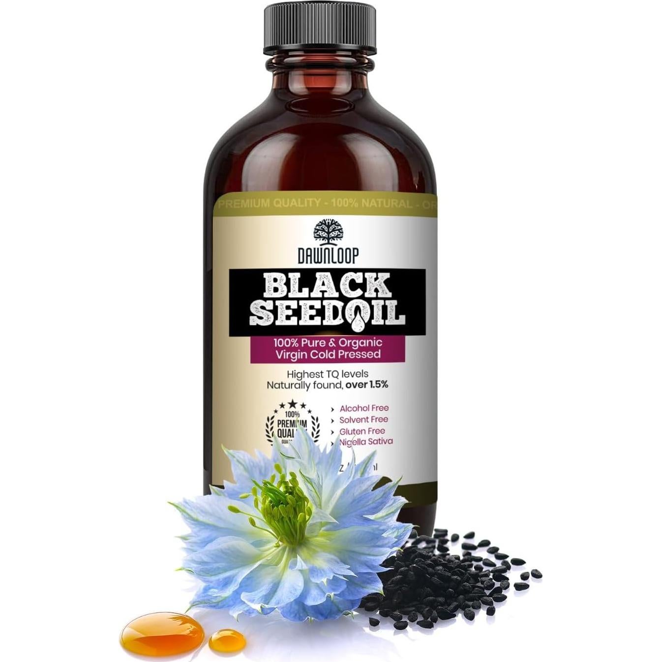 Aceite de Semilla Negra Dawnloop Orgánico 473ml - Paquete de 2