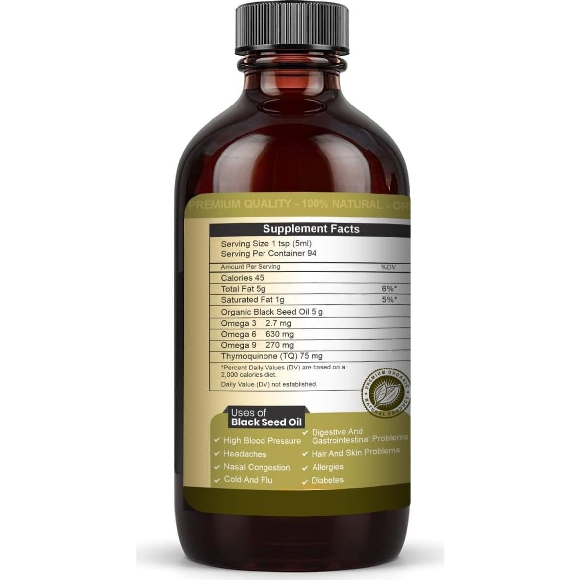 Aceite de Semilla Negra Dawnloop Orgánico 473ml - Paquete de 2