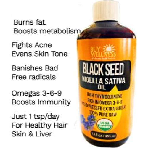 Aceite de Semilla Negra Orgánico 12 oz Comprar Bienestar - Rico en Omega