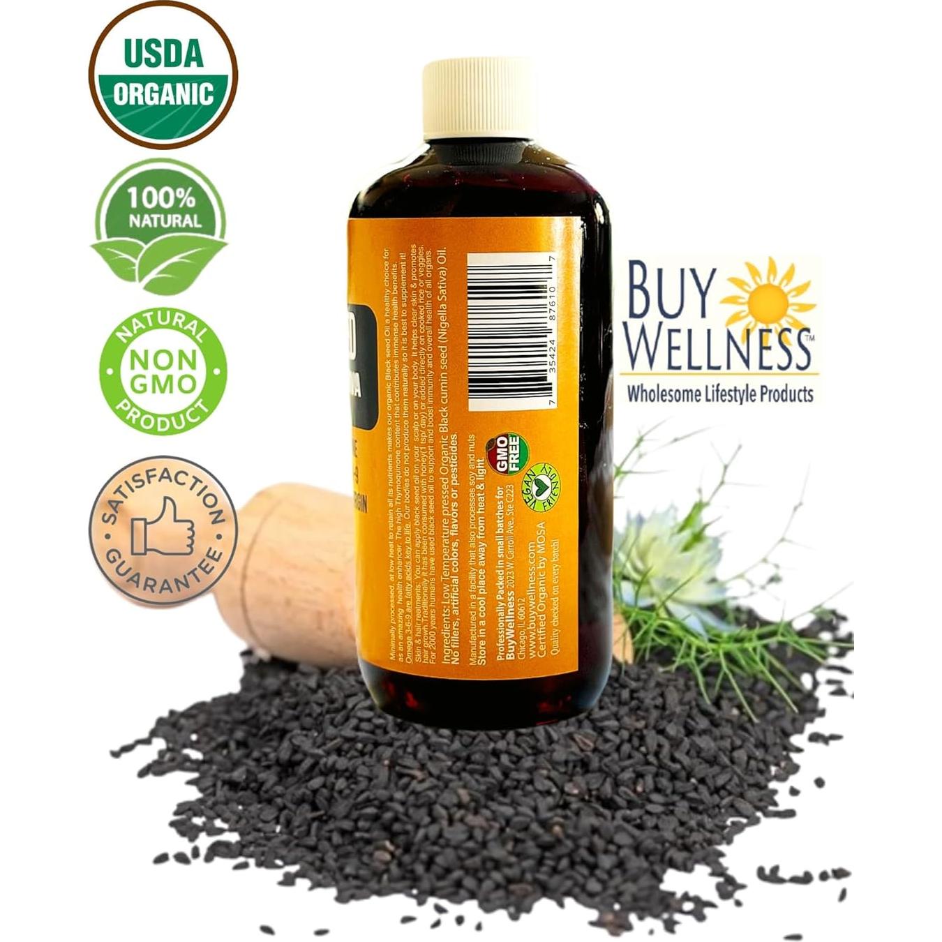 Aceite de Semilla Negra Orgánico 12 oz Comprar Bienestar - Rico en Omega